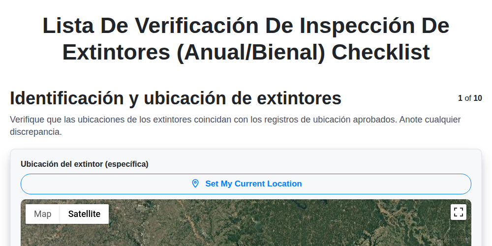 Lista de Verificación de Inspección de Extintores (Anual/Bienal) screenshot