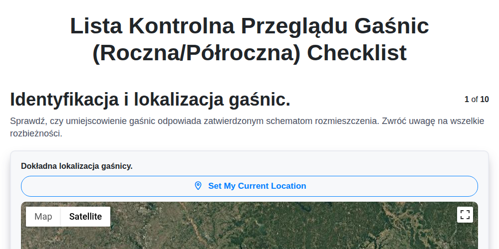 Lista kontrolna przeglądu gaśnic (roczna/półroczna) screenshot