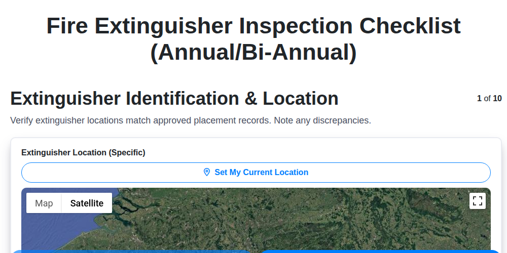 fire extinguisher inspection checklist annual bi annual screenshot
