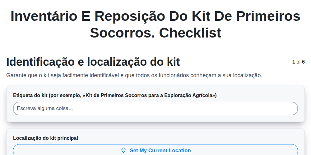 Inventário e reposição do kit de primeiros socorros. screenshot