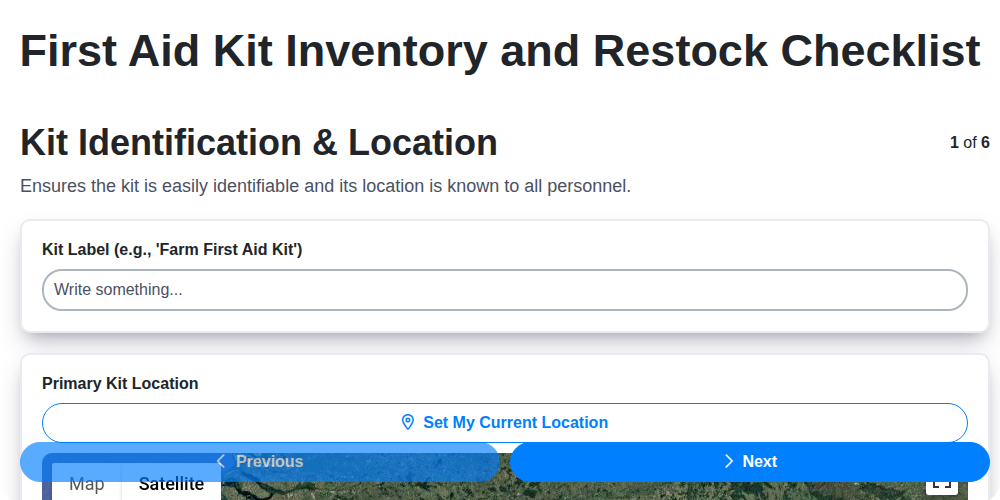 first aid kit inventory and restock screenshot