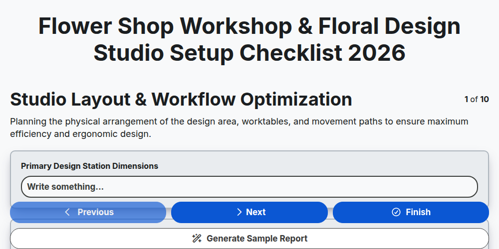 Flower Shop Workshop & Floral Design Studio Setup Checklist 2026