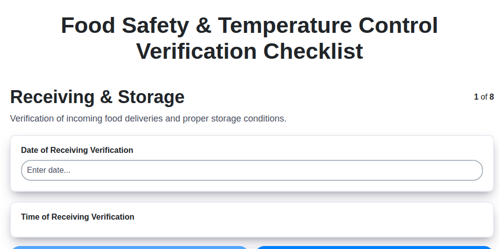 food safety temperature control verification screenshot