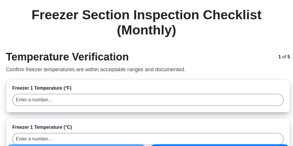 freezer section inspection checklist monthly screenshot