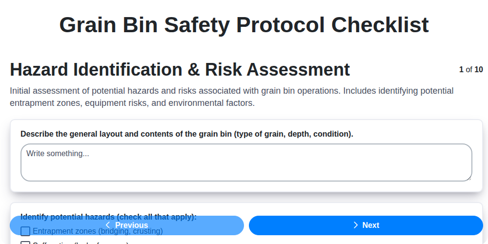 grain bin safety protocol screenshot