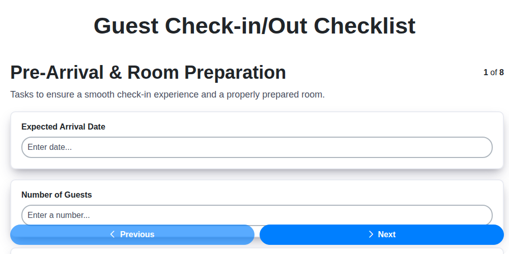 guest check in out screenshot