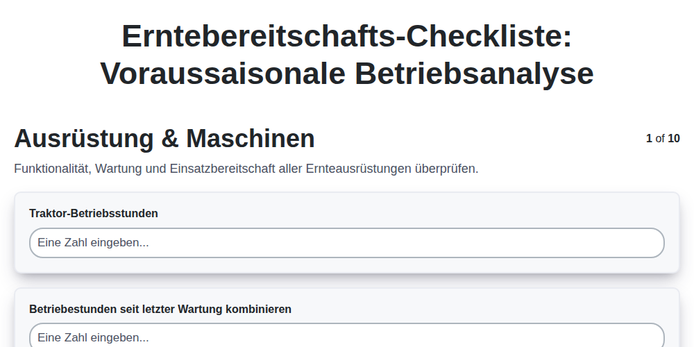 Erntebereitschafts-Checkliste: Voraussaisonale Betriebsanalyse