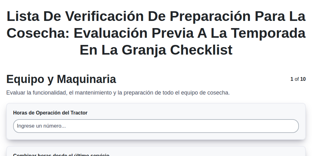 Lista de verificación de preparación para la cosecha: Evaluación previa a la temporada en la granja