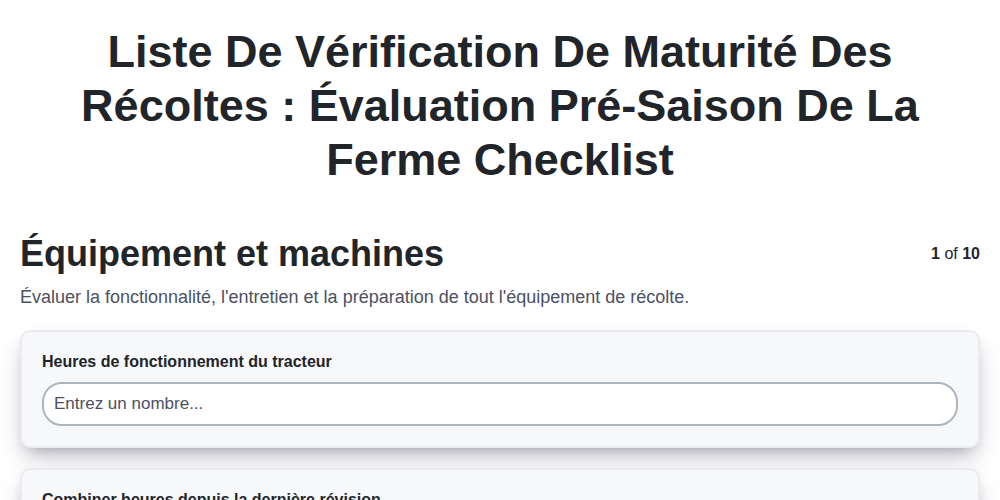 Liste de vérification de maturité des récoltes : Évaluation pré-saison de la ferme