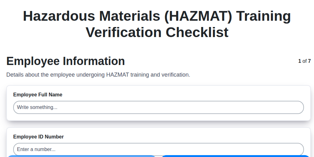 hazardous materials hazmat training verification screenshot