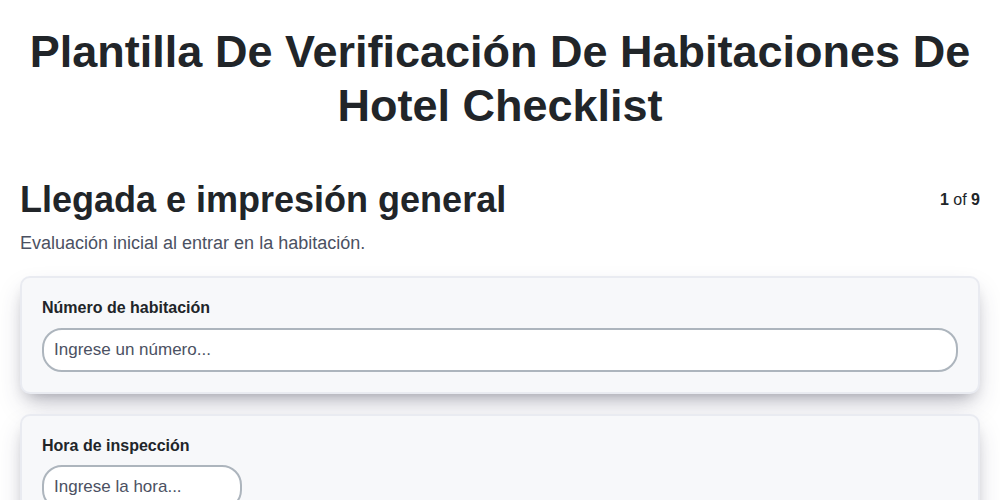 Plantilla de verificación de habitaciones de hotel screenshot