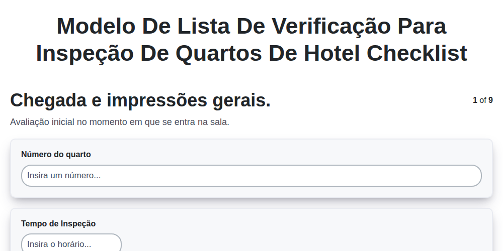 Modelo de Lista de Verificação para Inspeção de Quartos de Hotel screenshot
