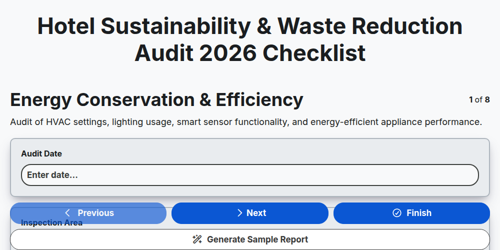 Hotel Sustainability & Waste Reduction Audit 2026 Checklist ...