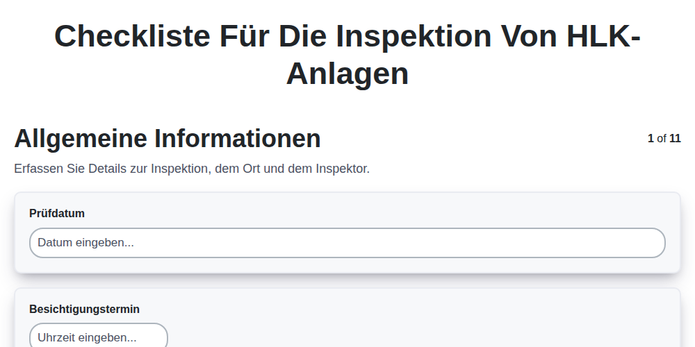 Checkliste für die Inspektion von HLK-Anlagen screenshot