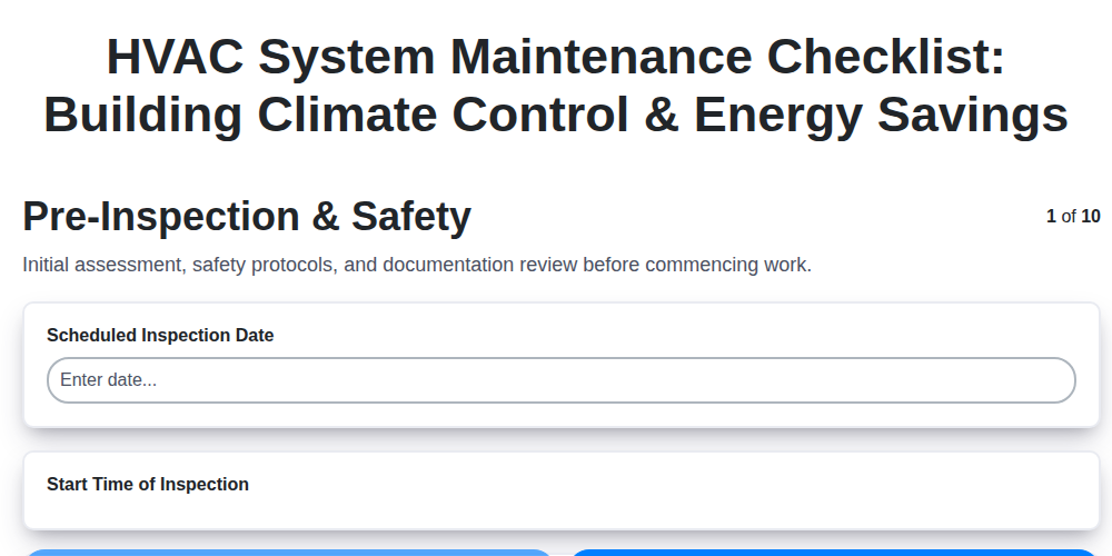 hvac system maintenance checklist building climate control energy savings screenshot