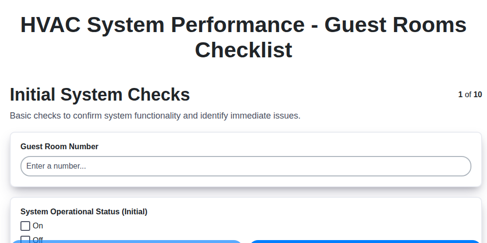 hvac system performance guest rooms screenshot