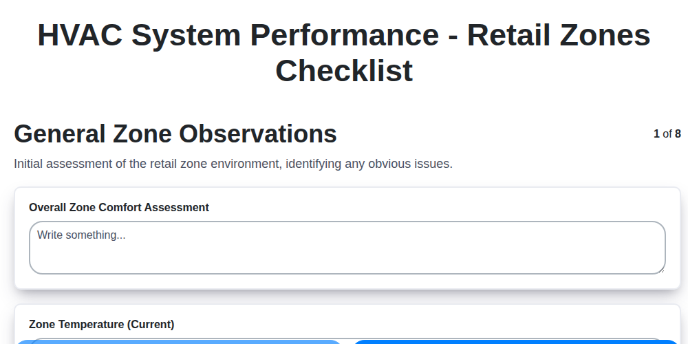 hvac system performance retail zones screenshot