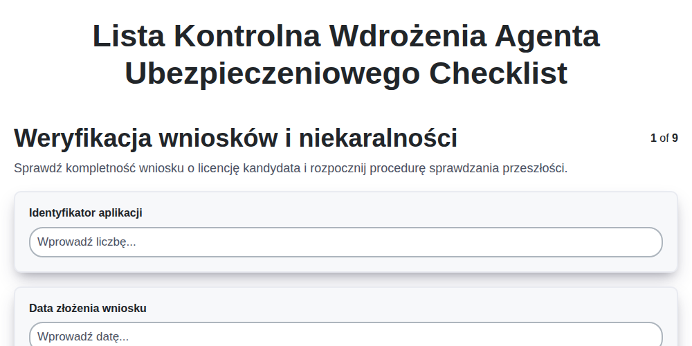 Lista kontrolna wdrożenia agenta ubezpieczeniowego screenshot