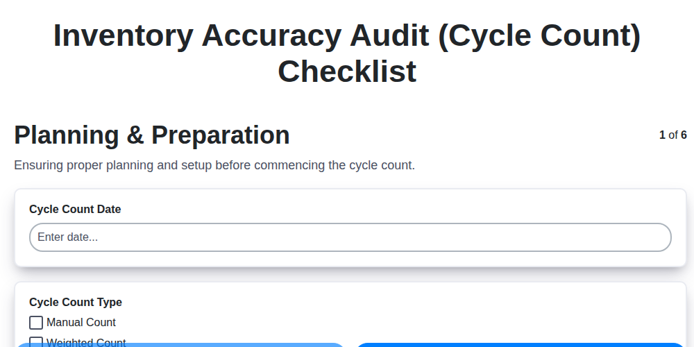 inventory accuracy audit cycle count screenshot
