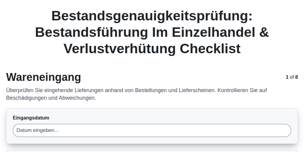 Bestandsgenauigkeitsprüfung: Bestandsführung im Einzelhandel & Verlustverhütung screenshot