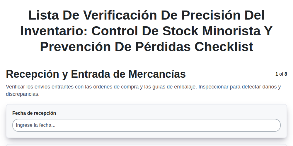 Lista de Verificación de Precisión del Inventario: Control de Stock Minorista y Prevención de Pérdidas screenshot