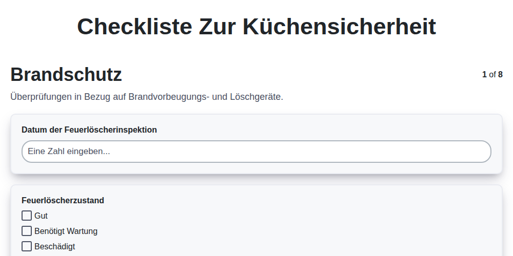 Checkliste zur Küchensicherheit screenshot
