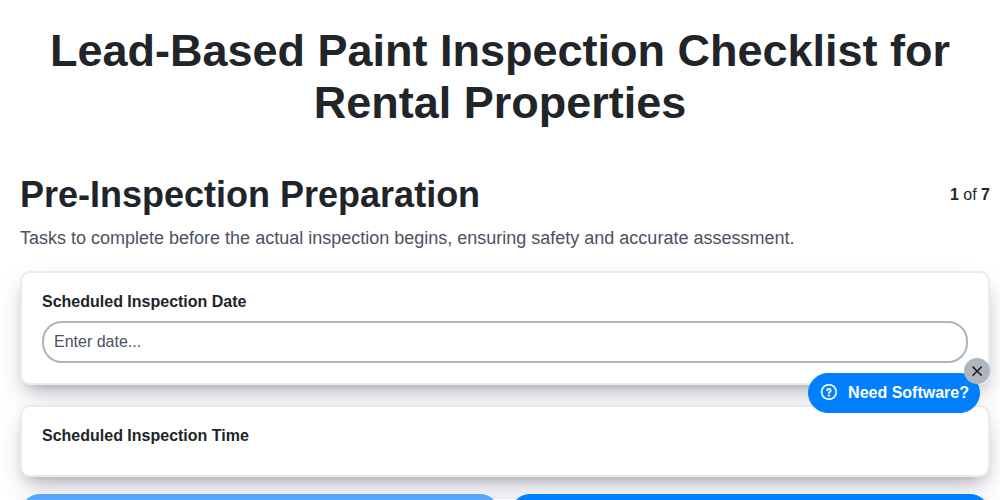 lead based paint inspection checklist for rental properties screenshot