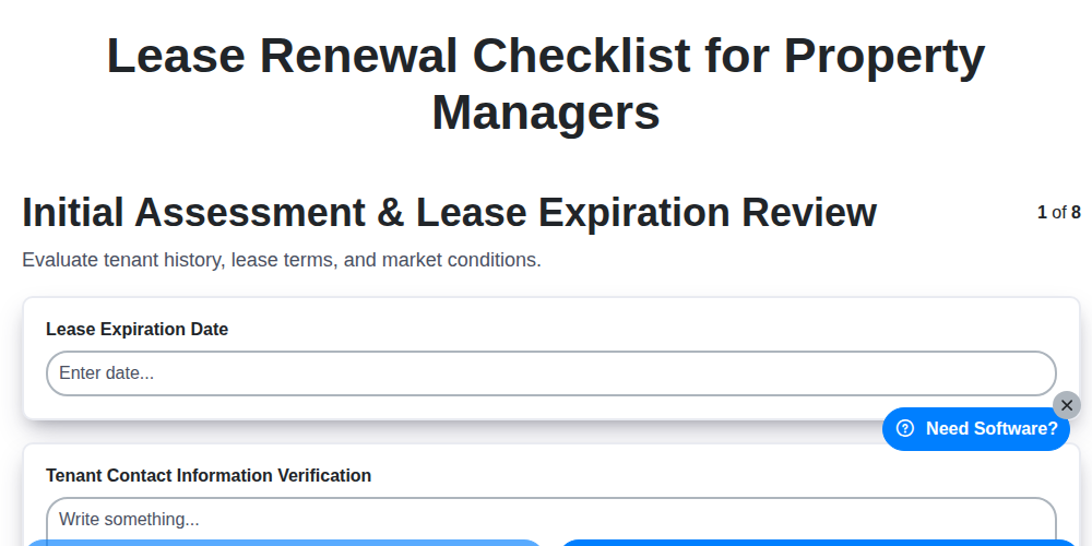 lease renewal checklist for property managers screenshot