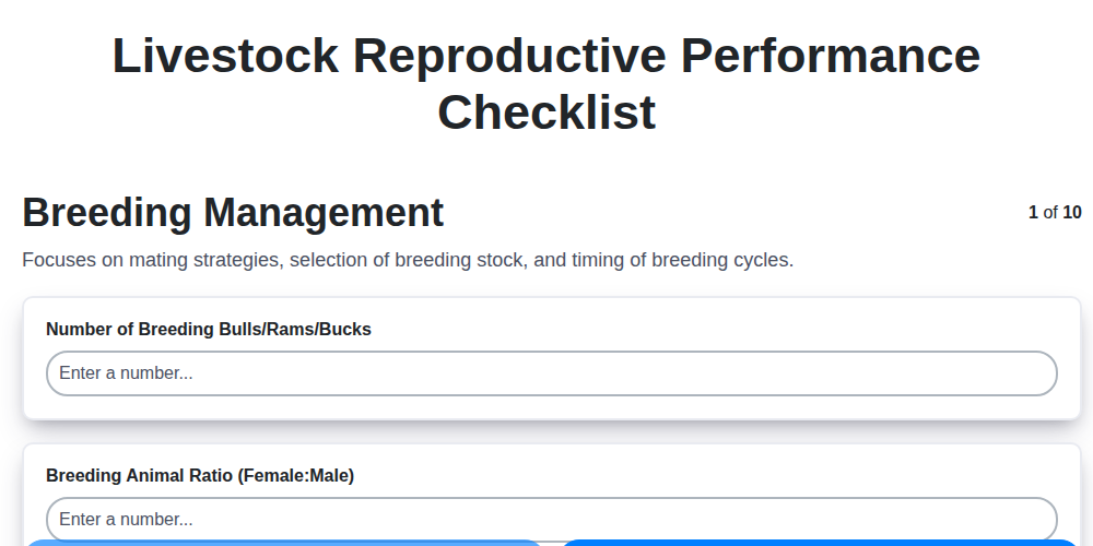 livestock reproductive performance screenshot