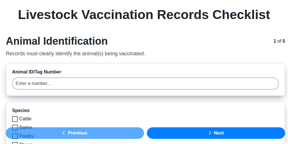 livestock vaccination records screenshot