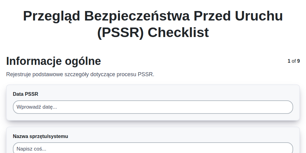 Przegląd Bezpieczeństwa Przed Uruchu (PSSR)
 screenshot