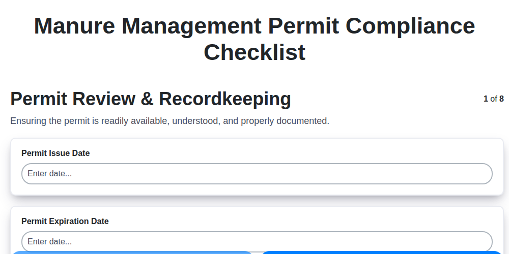 manure management permit compliance screenshot