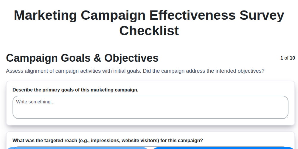 marketing campaign effectiveness survey checklist screenshot