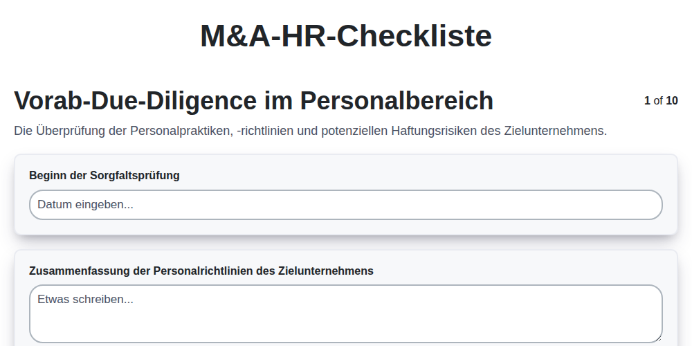 M&A-HR-Checkliste screenshot