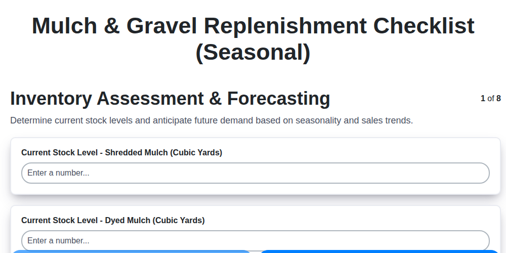 mulch gravel replenishment checklist seasonal screenshot