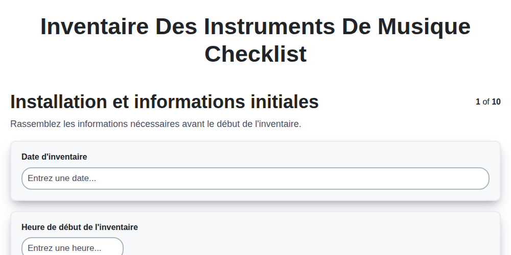 Inventaire des instruments de musique screenshot