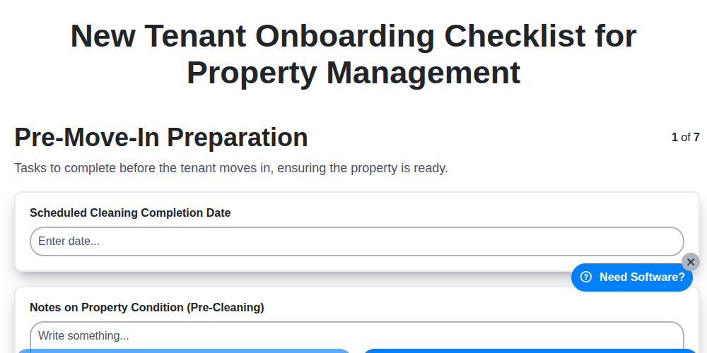 new tenant onboarding checklist for property management screenshot