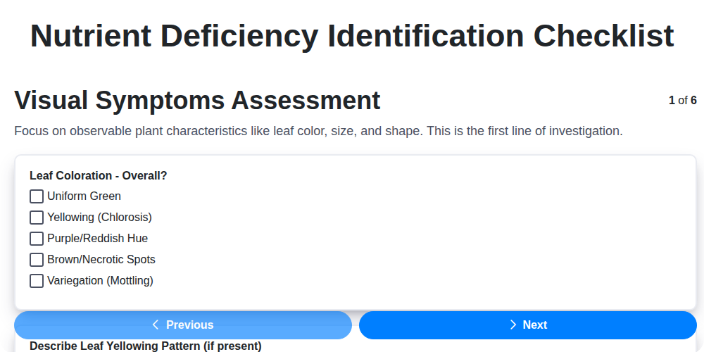 nutrient deficiency identification screenshot