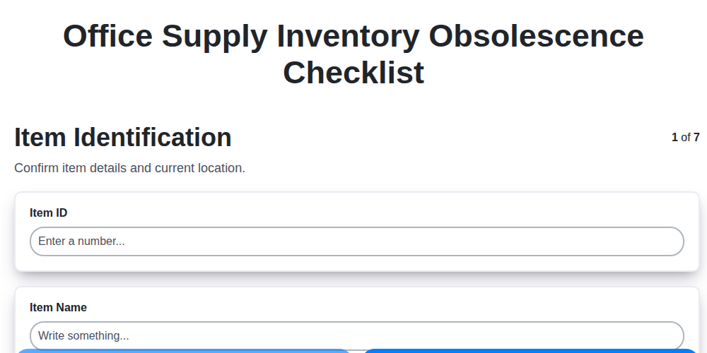office supply inventory obsolescence checklist screenshot