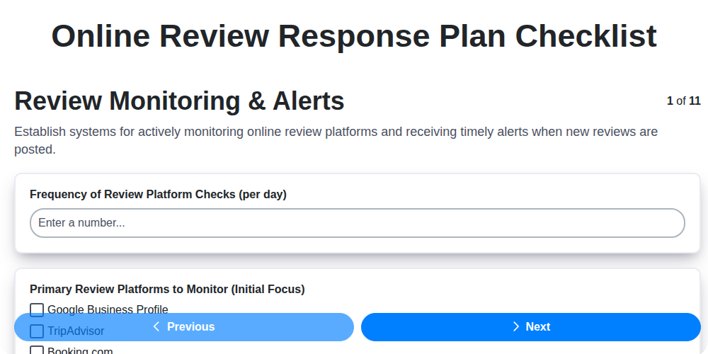 online review response plan screenshot