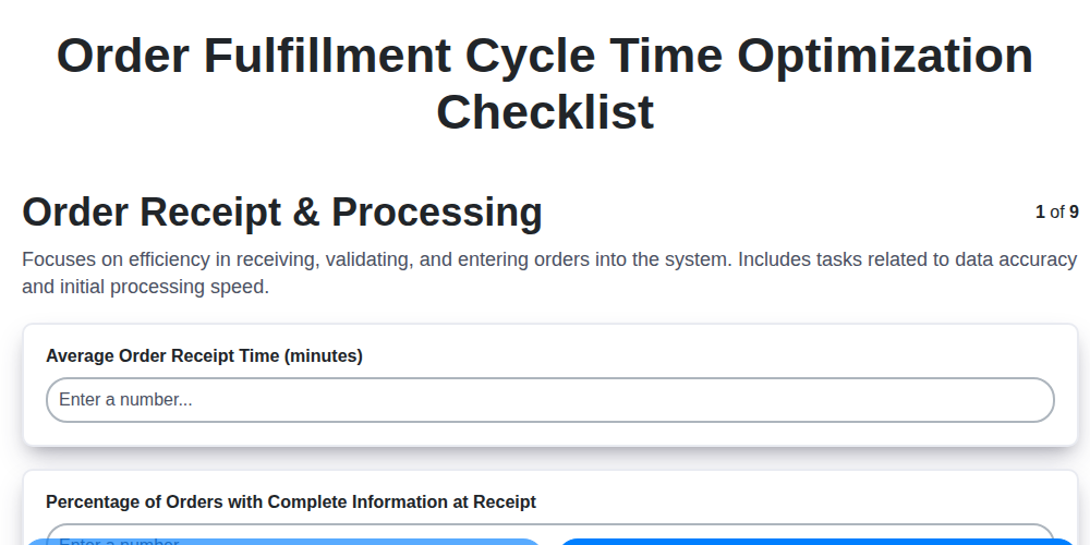 order fulfillment cycle time optimization screenshot