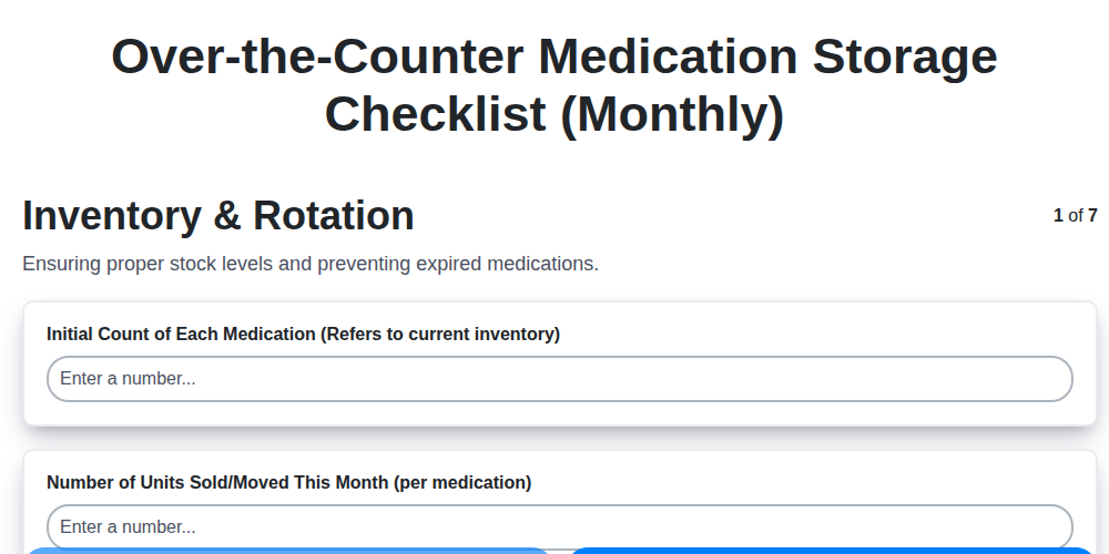 over the counter medication storage checklist monthly screenshot