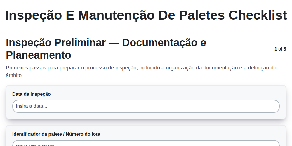 Inspeção e Manutenção de Paletes screenshot