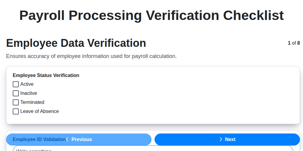 payroll processing verification screenshot