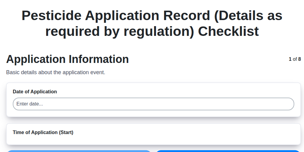 pesticide application record details as required by regulation screenshot