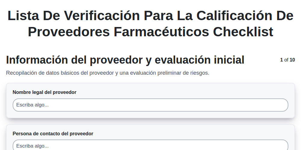 Lista de Verificación para la Calificación de Proveedores Farmacéuticos screenshot