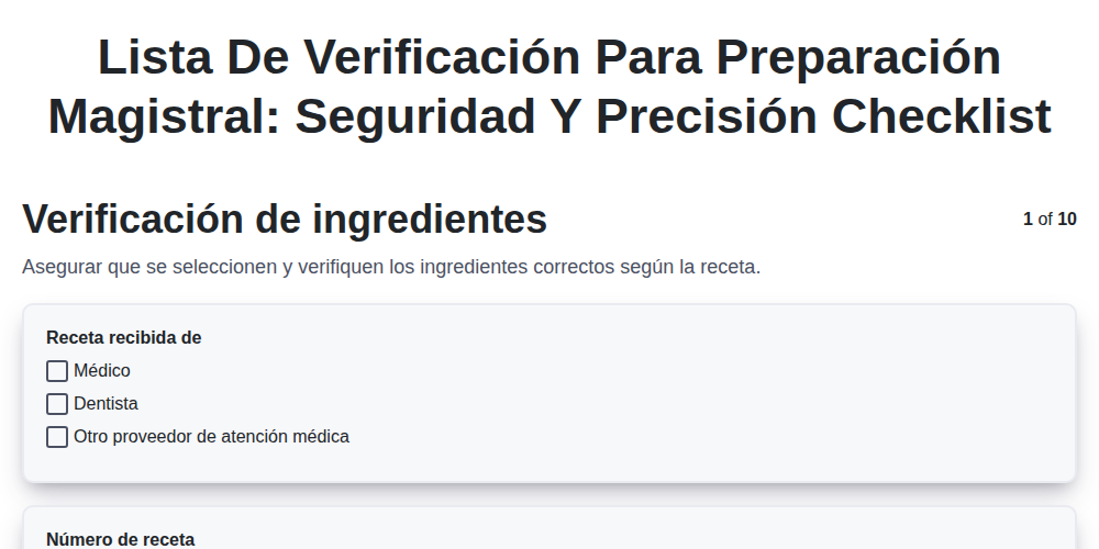 Lista de Verificación para Preparación Magistral: Seguridad y Precisión screenshot