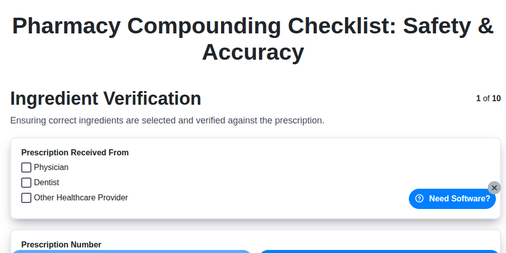 pharmacy compounding checklist safety accuracy screenshot