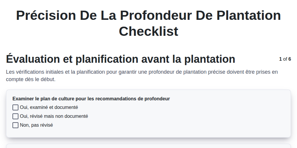 Précision de la profondeur de plantation screenshot