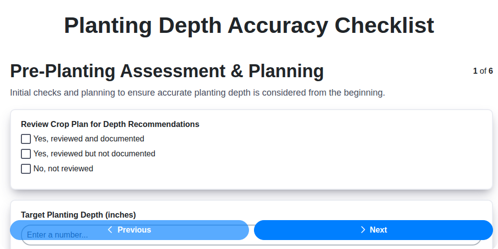 planting depth accuracy screenshot